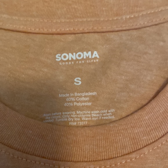 Sonoma NWT light pastel orange short sleeve super soft tee size small crewneck - Picture 4 of 4